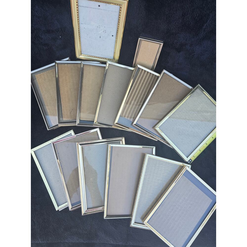 Assorted Gold Picture Frames Lot 15pcs – Small‐Medium Sizes Gallery Wall
